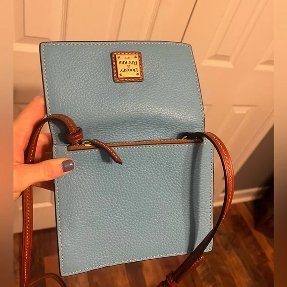 BRAND NEW Dooney and Bourke Gingy Flap Crossbody Purse Aqua Blue - Picture 12 of 15